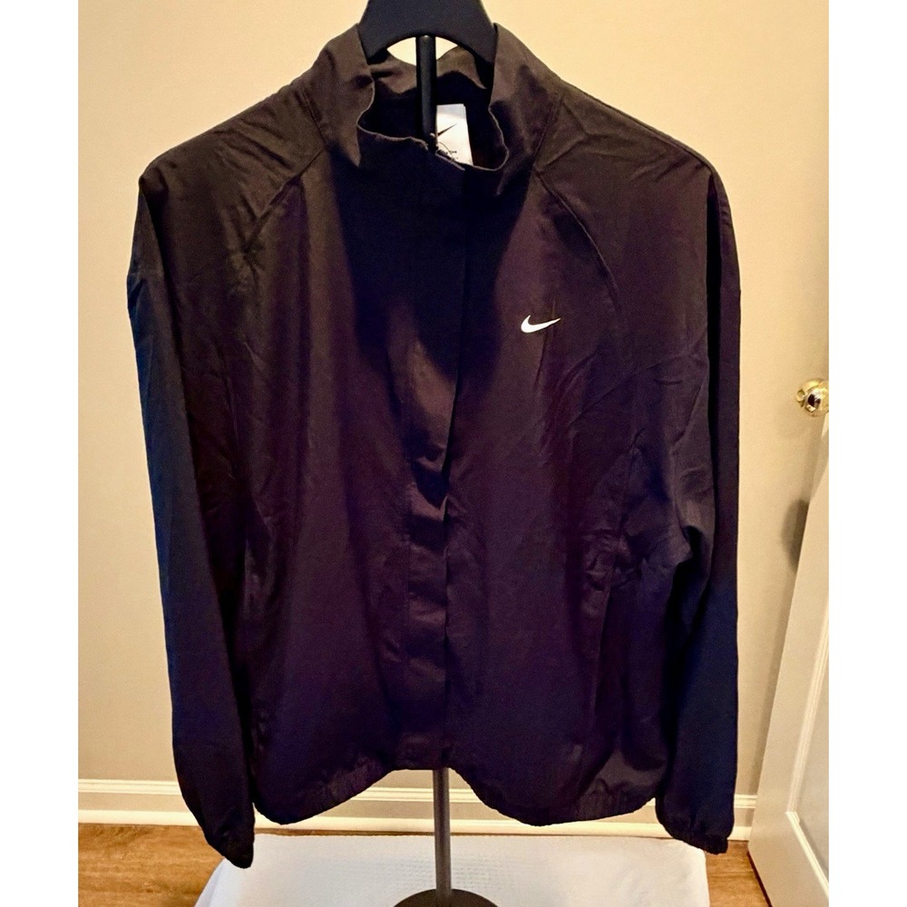 Nike One Dri-FIT Womens Black Full-Zip Windbreaker Jacket XL IB8983-010